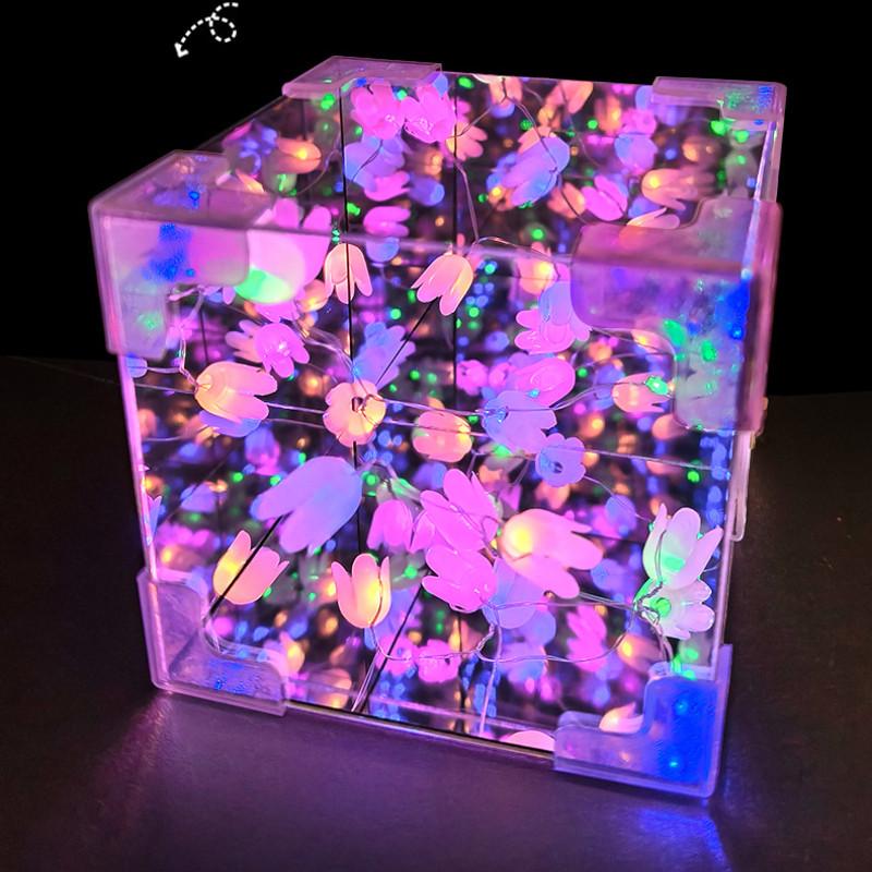 Сборка вручную Зеркало Цветок тюльпана Море Кубик Рубика Ночник Набор игрушек-пазлов для развития мозга