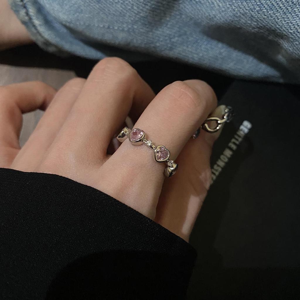 Кольцо Сердце с Розовым Бриллиантом 2023 для Женщин - Уникальный Дизайн, Модное Заявление, Стильный Аксессуар на Указательный Палец