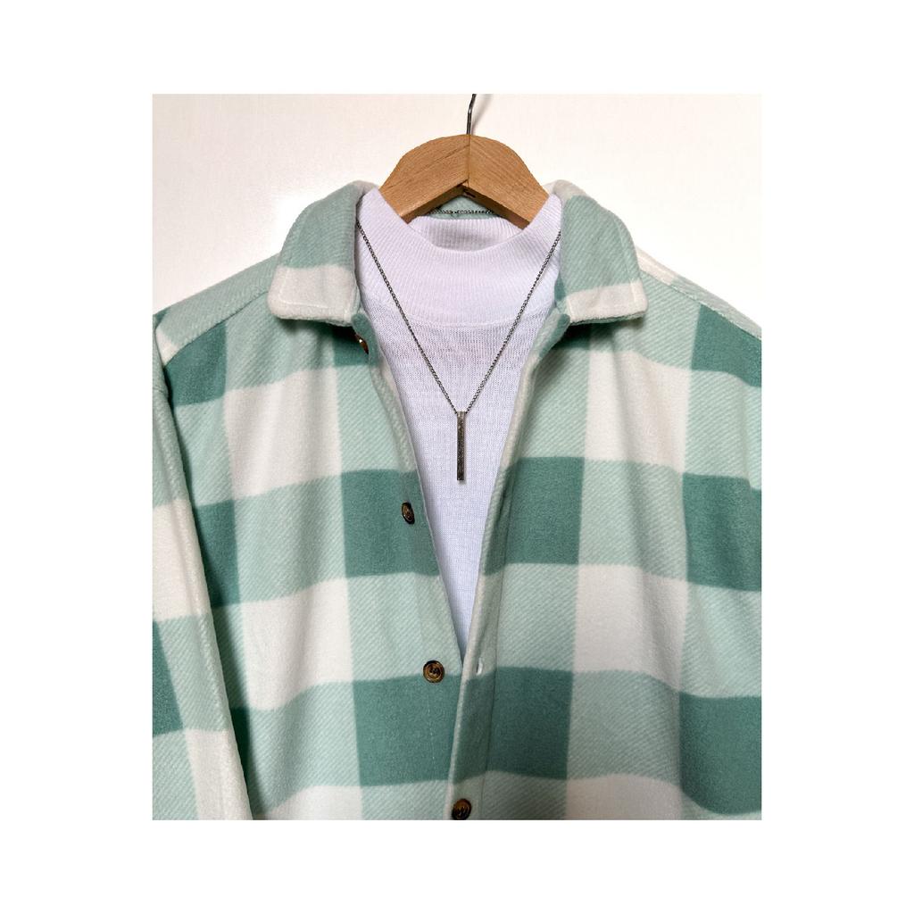 Толстая зимняя флисовая рубашка в клетку в клетку оверсайз