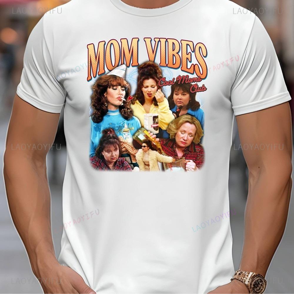 Новое поступление VIBES SITCOM MOMS Новинка Футболки с принтом Мода Повседневная Уличная одежда Хип-хоп Хипстер Свободный О-образный вырез Горячая распродажа Топы Футболки