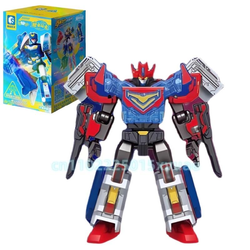 Новый SEMBO METAL CARDBOT Строительный Блок Xuan Blue Lightning Трансформирующийся Робот Сборка Подвижная Модель Игрушка Коллекционная Детский Подарок