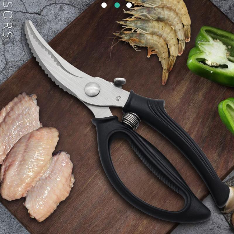 3CR14 мощные ножницы для куриных костей с ручкой из АБС-пластика, инструмент для резки морепродуктов, бытовые кухонные аксессуары с пружиной для экономии сил