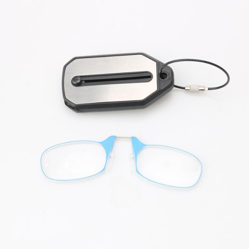Nose Clip-on Reading Glasses Folding Legless Ultralight Keychain Glasses Men Women Mini Portable Presbyopic Glasses
