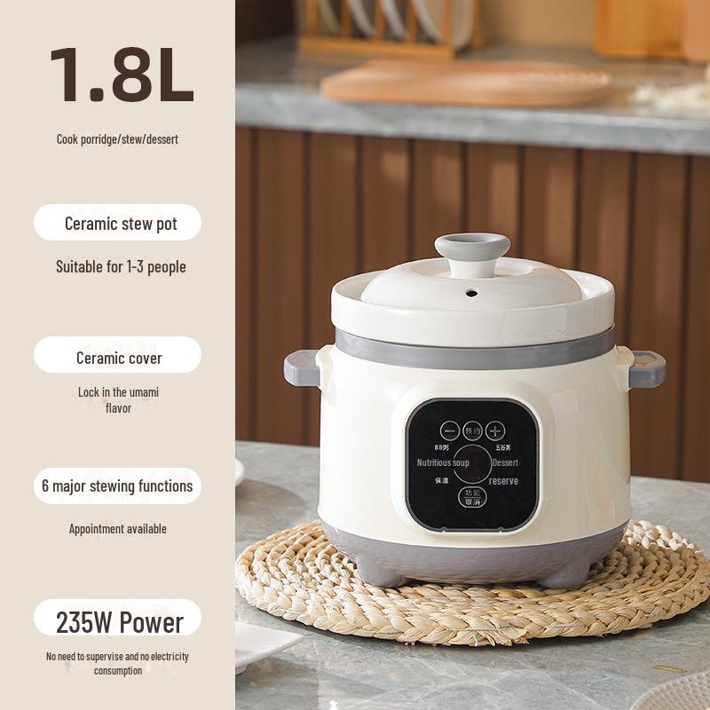 Многофункциональная электрическая кастрюля для каши и супа - керамическая мини с таймером и функцией записи на прием