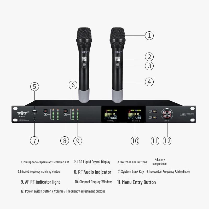 Беспроводная система конференц-микрофонов 797audio DH612 (Китайская версия)
