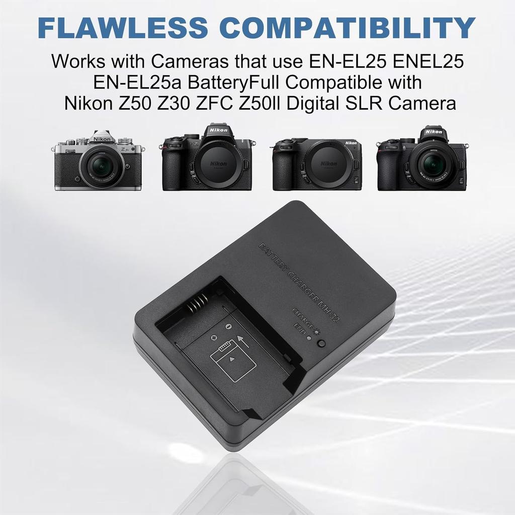 MH-32 MH32 Зарядное устройство для камеры Nikon EN-EL25 ENEL25 EL25 Батарея Nikon Z50 ZFC Z30 Z50II Беззеркальная камера