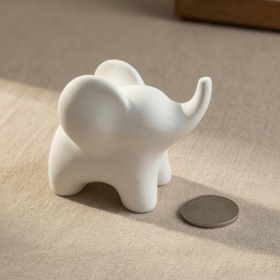 Миниатюрная фигурка слона, Минималистичная 3D-печатная статуэтка слона, Слон на удачу, Коллекционный орнамент для современного дома, Декор для офиса