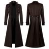 Medieval Gothic Long Trench Coat Slim Fit Lined Halloween Cosplay Party Mens Unisex