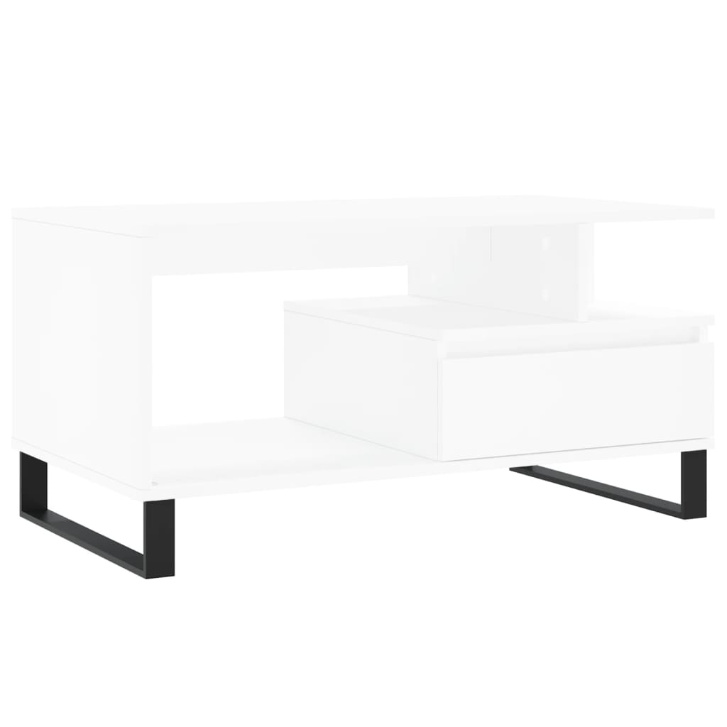  Coffee Table, White 90x49x45 Cm, Wood-based Material