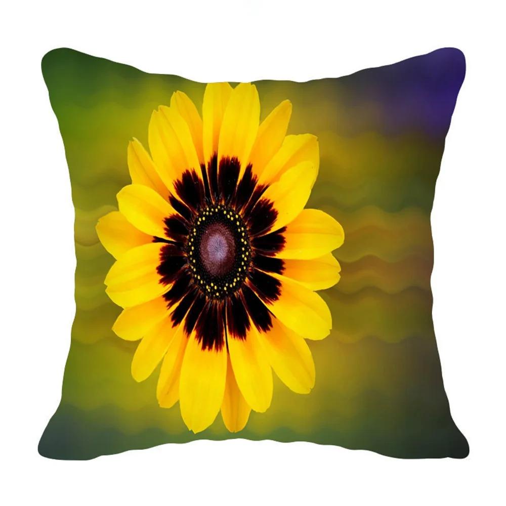 Подсолнух Принт Наволочка Офис Гостиная Дом Наволочка Украшения для Машины