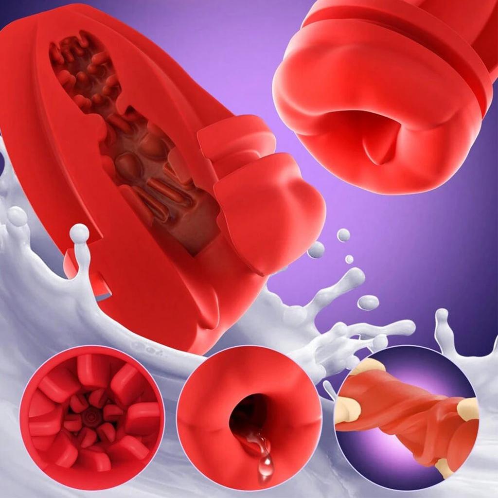 Male Masturbator Vibrator Penis Pump Trainer APP Controller, Mouth Pack Penis Vibrator Adult Toys Pussy Stimulator Adult Sex Toys