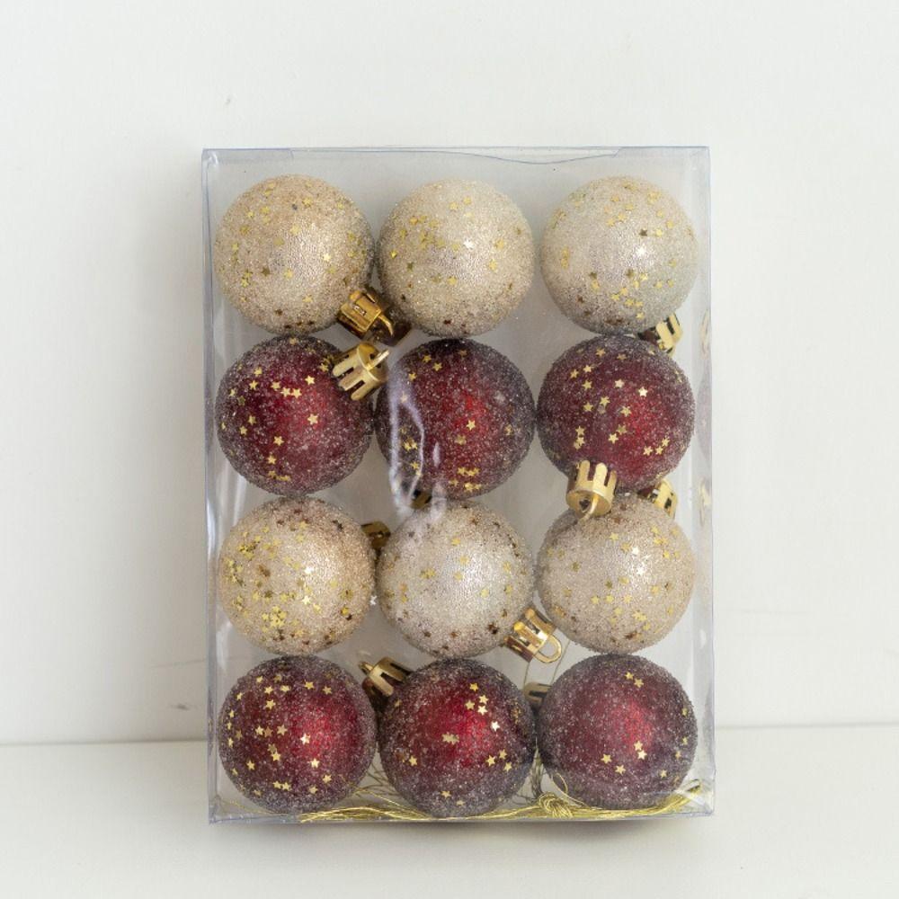 6/12pcs 4/6/8cm Christmas Ball Set Delicate Christmas Tree Pendant Hanging Ornament  Office
