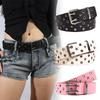 Retro Rivet Belt Pin Buckle Punk Waistband Trendy Business Waist Belt Paired with Skirts Jeans