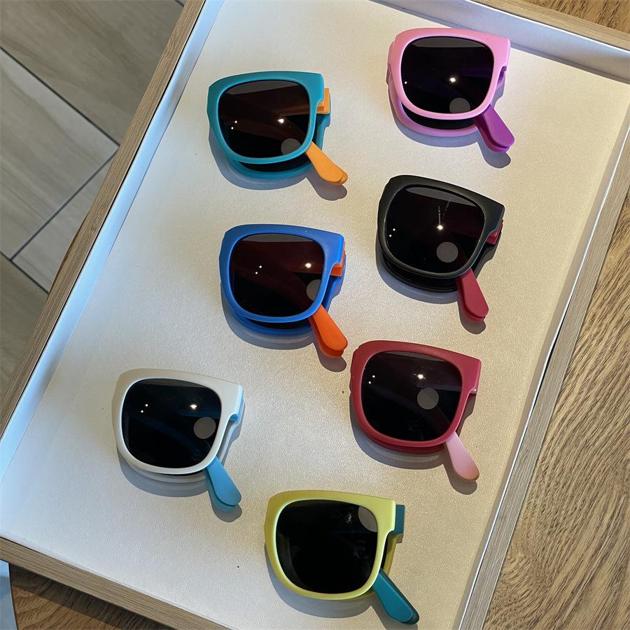 Sunshade Glasses For Kids Outdoor Foldable Sunglasses Travel Goggle Shades Eyewear Square Frame Uv400 Sun Glasses