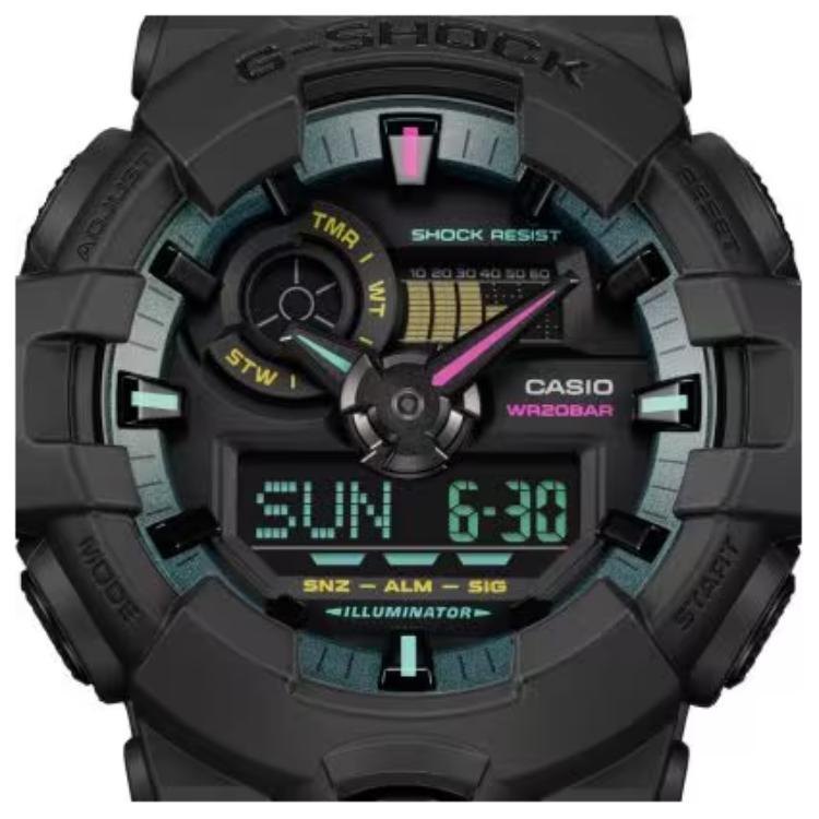 Casio Унисекс Серия с жидкокристаллическим/аналоговым двойным дисплеем Черные часы GA700MF-1A GA700MF-1A