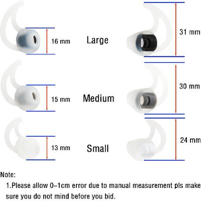 Силиконовые сменные насадки для наушников Cover Tips Совместимые с Bose SoundSport Freestyle IE2 IE3 Ушные вкладыши для наушников Резиновые насадки 3 пары S M L