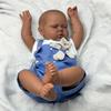 BZDOLL 60 CM 24inch Brown Black Skin Asleep Reborn Baby Doll Toy For Girl Big Fat Babies Vinyl Limbs Cloth Body Doll Kid Birthday Gift Play House