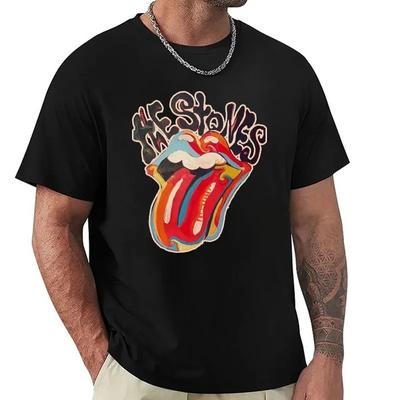 Летняя уличная футболка унисекс 2023. Футболка The Rolling Stones. Персонализированная винтажная уличная футболка для унисекс и женщин. Футболка унисекс в стиле Харадзюку.