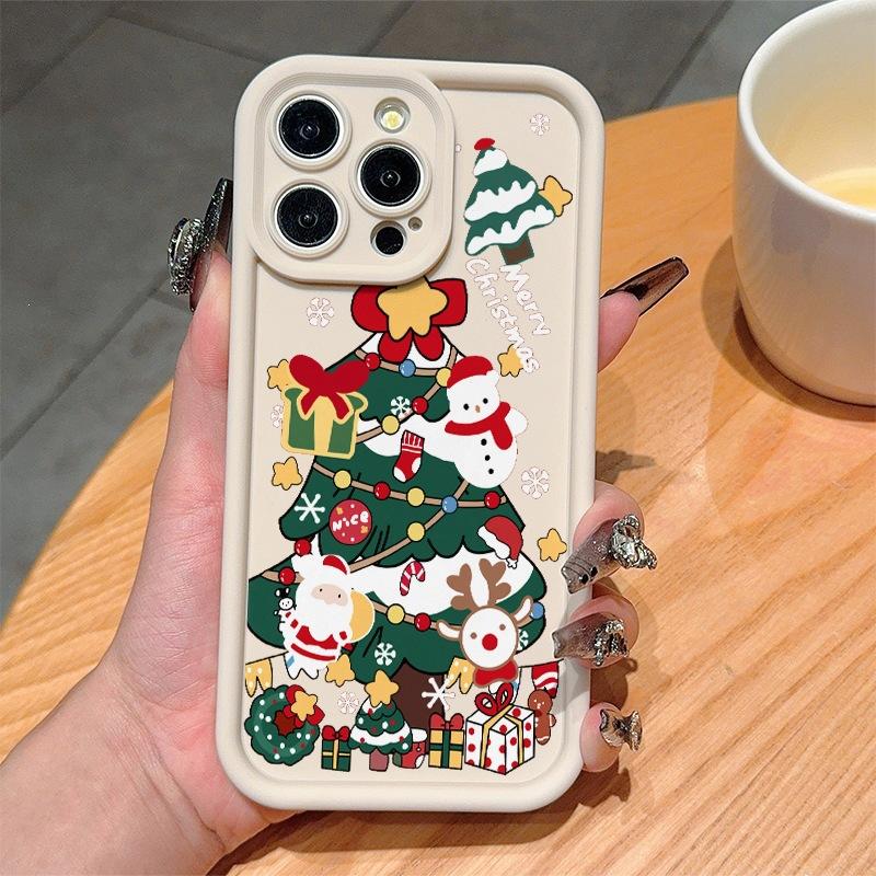 Рождественская елка в стиле INS Чехол для iPhone 11/12 iPhone 13/14/15 противоударный с амортизацией 16ProMax