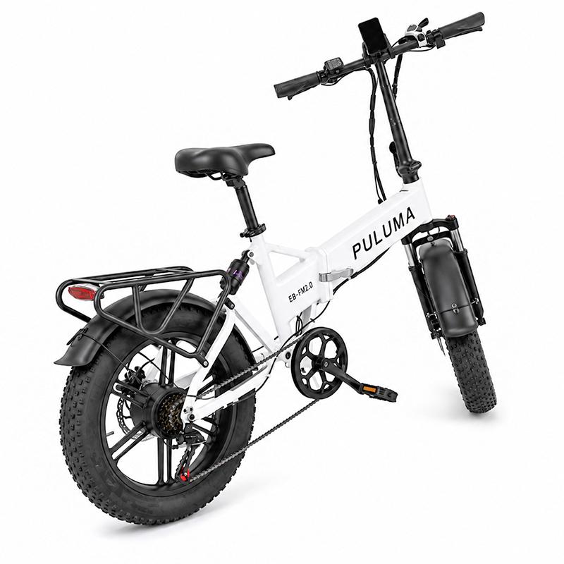 PULUMA FM2.0 Folding Electric Bike 48V15AH Removable Lithium Battery 20x4.0 Fat All Terrain Tire 7 Speed Hydraulic Brake 250W Adult Ebike
