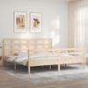 VidaXL Bed Frame with Headboard 200x200 Cm Solid Wood 3194006