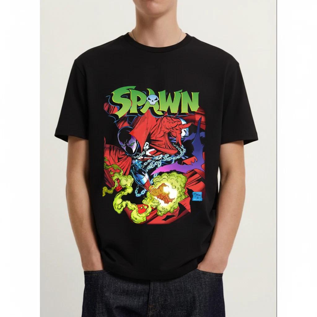 Графическая черная футболка унисекс, перепечатка Spawn (Размер S–5XL)