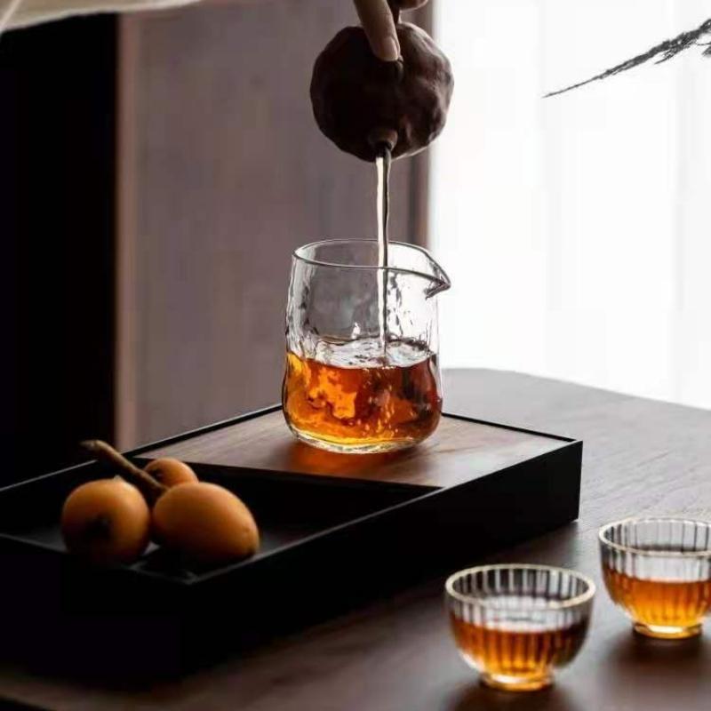 Transparent Hammer Patterned Tea Dispenser Kungfu Tea Cup Household Thicken Heat Resistant Tea Separator Teaware Accessories New