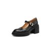 Fashion New Spring/summer Genuine Leather Mary Jane Shoes for Women Fashion Rivet Chunky Heel Round Toe Women Pumps Platform Shoes Women