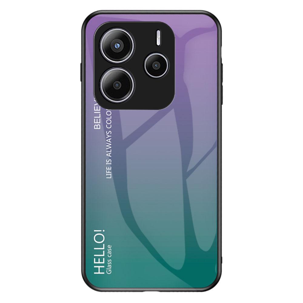 For Xiaomi Redmi Note 14 5G Case Anti-Scratch Tempered Glass+PC+TPU Phone Cover