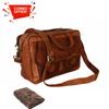 Мужская коричневая сумка через плечо из натуральной козьей кожи {винтаж} Портфель для ноутбука. С комбинированным кожаным дневником