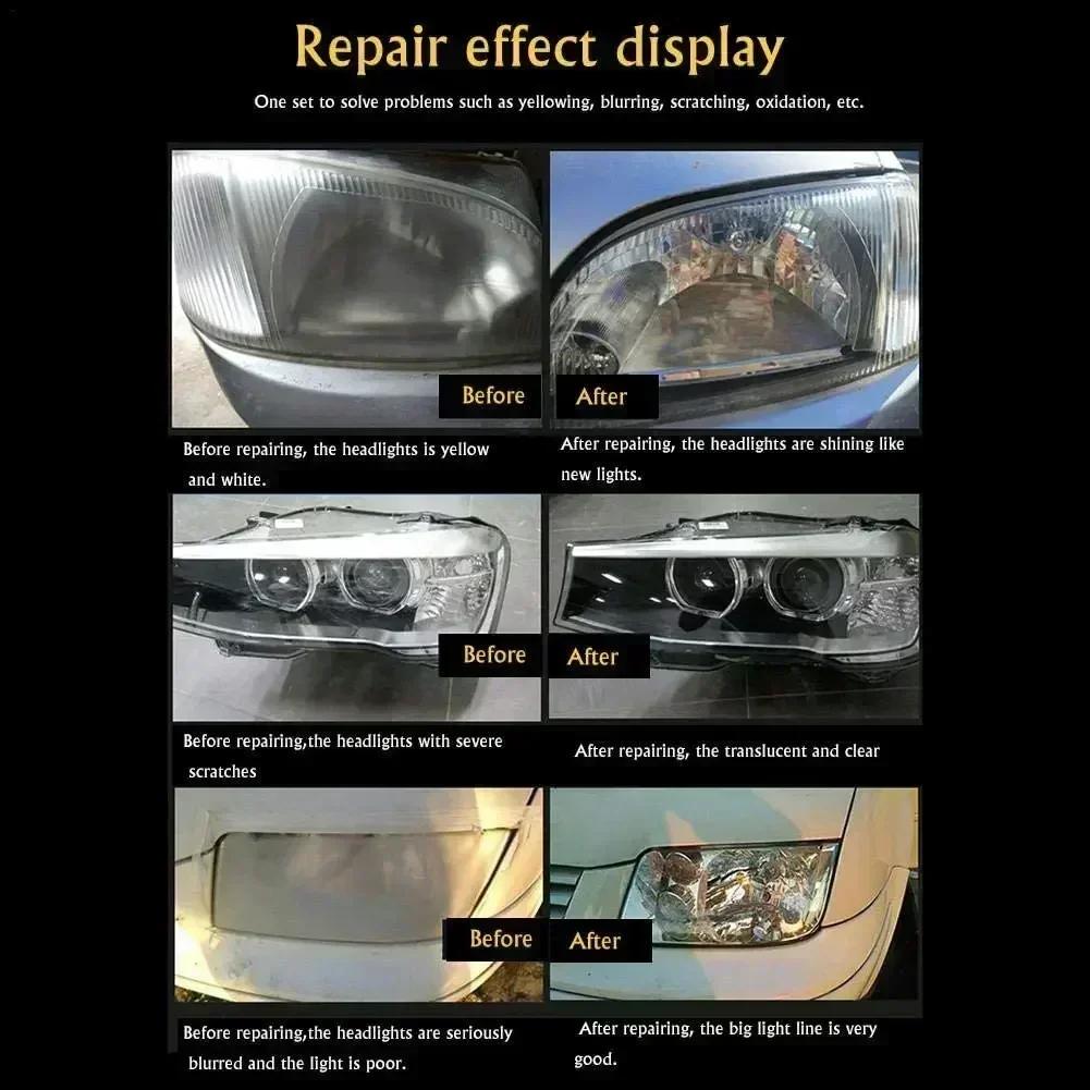 800ml Headlights Liquid Polymer Headlight Chemical Polish Repair Fluid Refurbishment Scratch Repair Polishing Headlights Kit