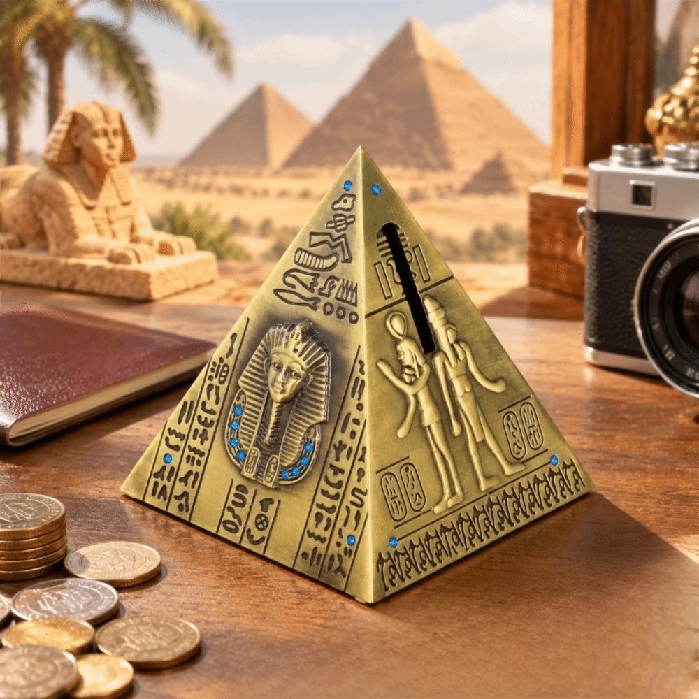 1pcs Bronze Finish Decorative Handicraft Hand Finished Pyramid Ornament Desktop Decor