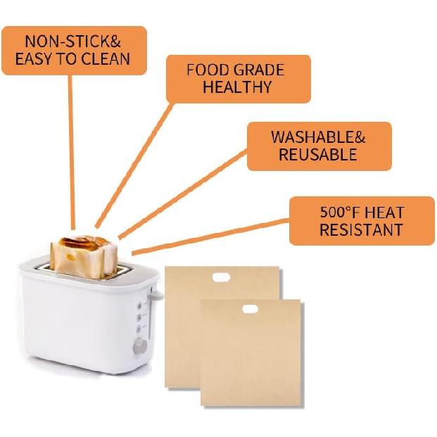 12 штук сумок для тостера, антипригарные, многоразовые, легко моющиеся, для сэндвичей с сыром на гриле, тостов, хлеба, закусок (12)
