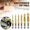 6Pcs Combination Drill Tap Bit Set High Durability Rustproof Spiral Design Wide Application Tapping Bit Tools for Drilling Threading
