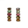Bolaijewelry Серьги из стерлингового серебра 925 пробы с натуральным турмалином овальной формы 3*5 мм, простой дизайн, натуральные красочные драгоценные камни, изысканные украшения для девочек