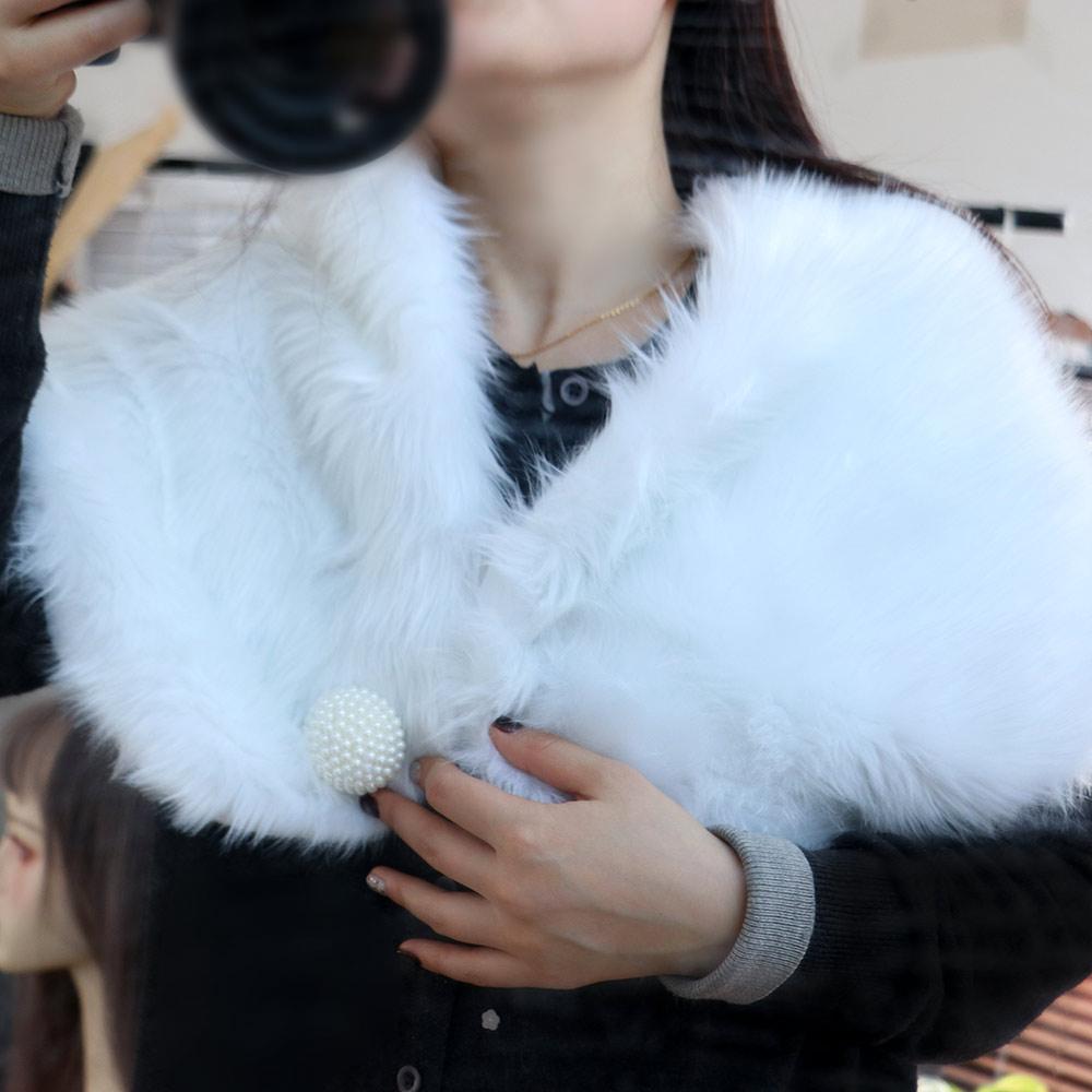 Faux Fur Plush Shawl Ticken Warm Rabbit Fur Scarves Soft Cloak Wedding Faux Fur Shawl Lady