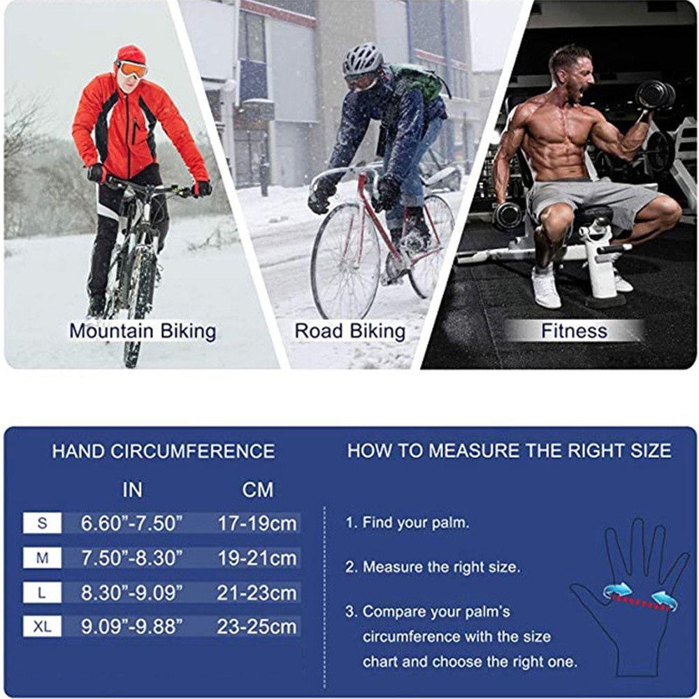 Cycling Thermal Windproof Reflective Sports Gloves Anti-slip Silicone Touch Screen