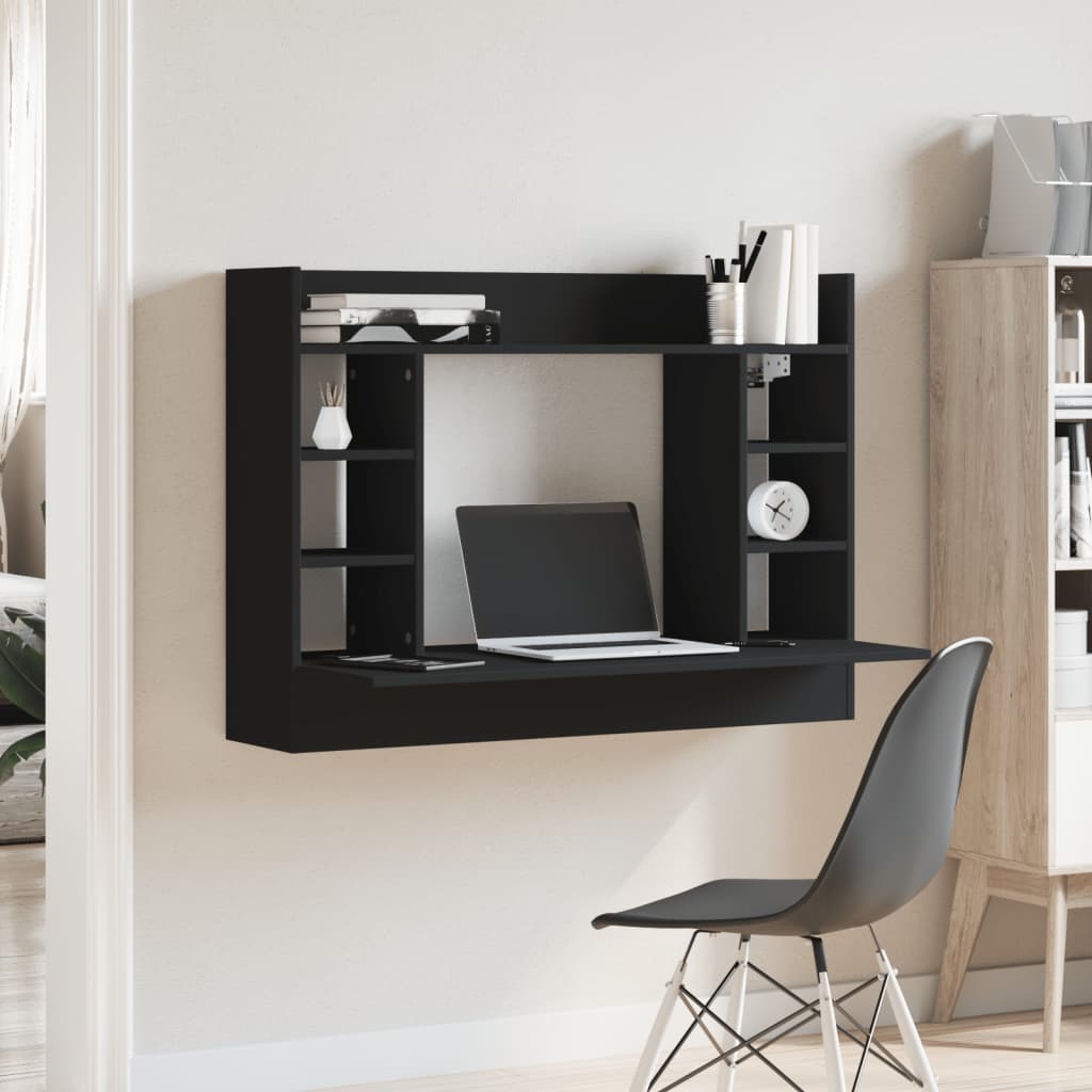 Wall Mounted Desk Black 105 x 48 x 75 cm Particleboard