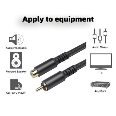 AV Удлинительный кабель Высокая точность Стабильная передача без потерь Подключи и играй RCA Папа к маме Разъем типа «тюльпан» Удлинительная коаксиальная линия для динамика