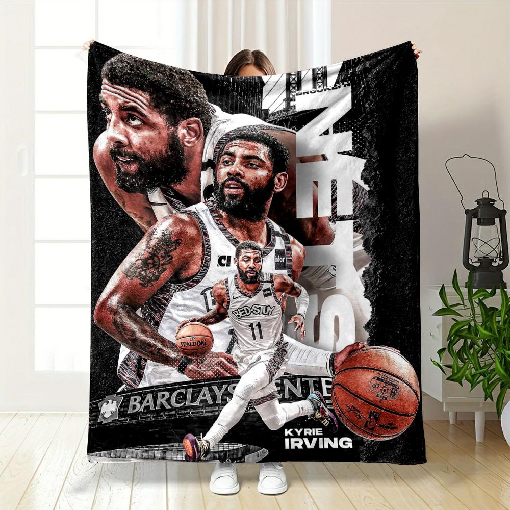 "Basketball Star Poster-Themed Non-Slip warm quilt" Flannel blanket for bedroom, living room, sofa, and nap.