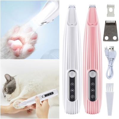 Триммер для лап кошки Машинка для стрижки кошек с USB-зарядкой Бритва для ухода за питомцами Светодиодный дисплей Триммер для кошек Низкий уровень шума для шерсти питомца вокруг лап