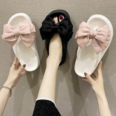 Женские летние шлепанцы с толстой нескользящей подошвой: Модные уличные сандалии и домашние тапочки