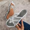 Fashion 2024 New Cross-tied Women Weave Slippers Peep Toe Flip-flop Flat Shoe Woman Casual Slides Ladies Summer Sandals Shallow Low Heel