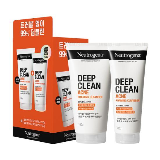 Neutrogena Deep Clean Acne Foaming Cleanser 150g Special (+100g)