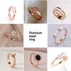 Titanium Steel Ring Rose Gold Zircon Couple Open Adjustable Finger Ring Fashion Jewelry
