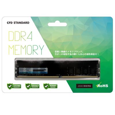 Стандартная память CFD для настольных ПК DDR4 2400 8 ГБ x 1 288-контактный разъем DIMM, совместимость гарантирована (PC4-19200) D4U2400CS-8G