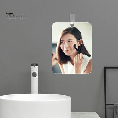 Подвесное зеркало для ванной комнаты с клейким крючком, противотуманное, прозрачное, прямоугольное, небьющееся, портативное для путешествий, для женщин, для макияжа, для мужчин, портативное косметическое зеркало для бритья