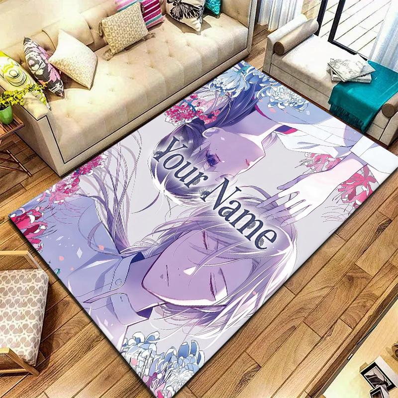 Cherry Blossom Journey Custom Name Carpet Rug For Living Room Bedroom Home Sofa Decoration Kids Play Nonslip Floor Mat