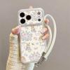 Гальванизированный Чехол-Кролик с Цветами из Кроличьей Кожи для iPhone 16 Pro Max/Apple 17