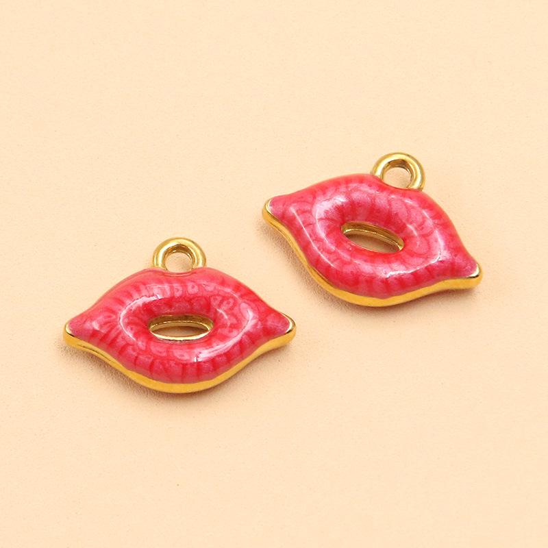 Stainless Steel Enamel Drip Oil Heart, Hat, Lips Pendants – 4 Styles, Colorfast DIY Jewelry Accessories